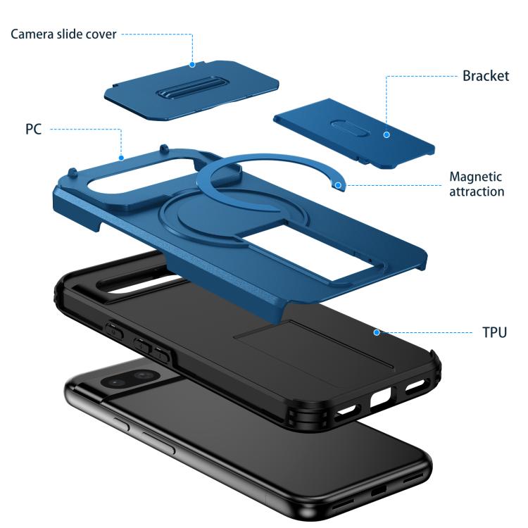 For Google Pixel 8a Sliding Camshield MagSafe Holder Phone Case