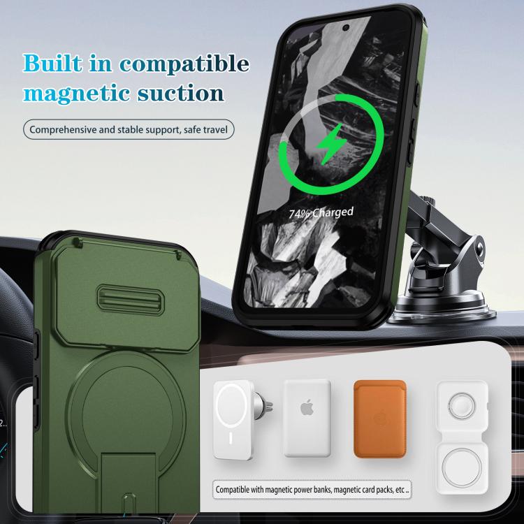 For Google Pixel 8a Sliding Camshield MagSafe Holder Phone Case
