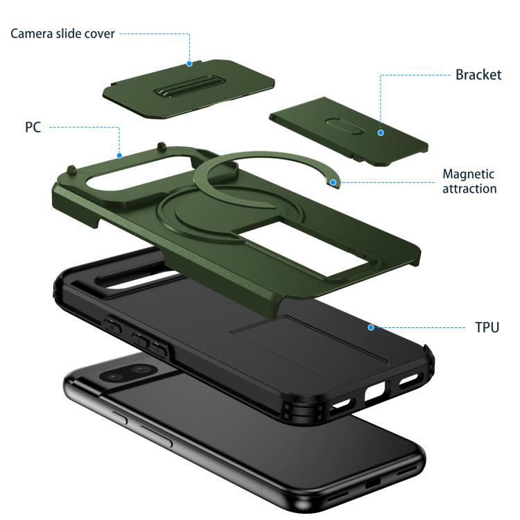 For Google Pixel 8a Sliding Camshield MagSafe Holder Phone Case