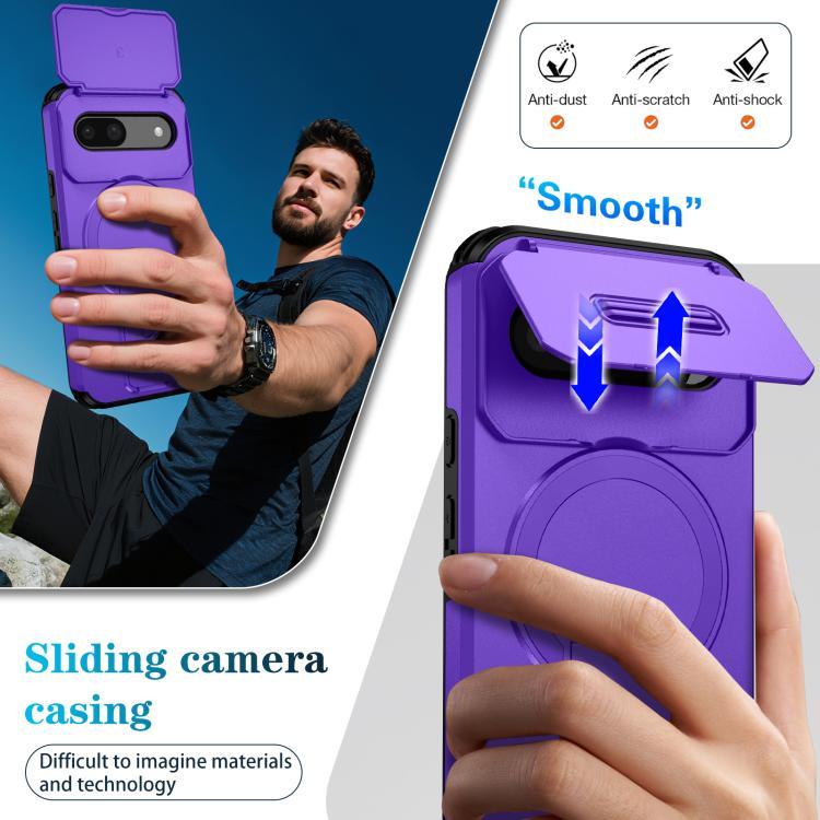 For Google Pixel 8a Sliding Camshield MagSafe Holder Phone Case