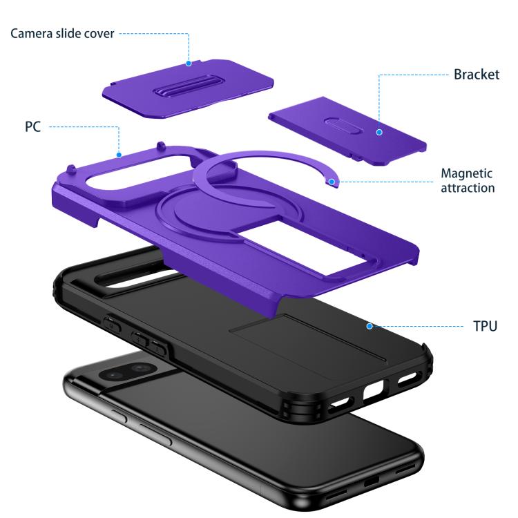 For Google Pixel 8a Sliding Camshield MagSafe Holder Phone Case