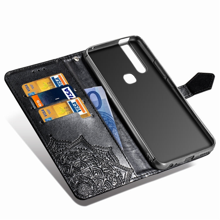 For Vivo V15 Pro Embossed Mandala Pattern TPU + PU Horizontal Flip Leather Case with Holder & Three Card Slots & Wallet