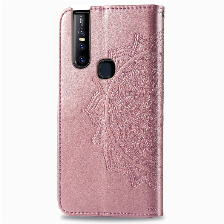 For Vivo V15 Pro Embossed Mandala Pattern TPU + PU Horizontal Flip Leather Case with Holder & Three Card Slots & Wallet