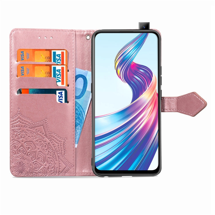For Vivo V15 Pro Embossed Mandala Pattern TPU + PU Horizontal Flip Leather Case with Holder & Three Card Slots & Wallet