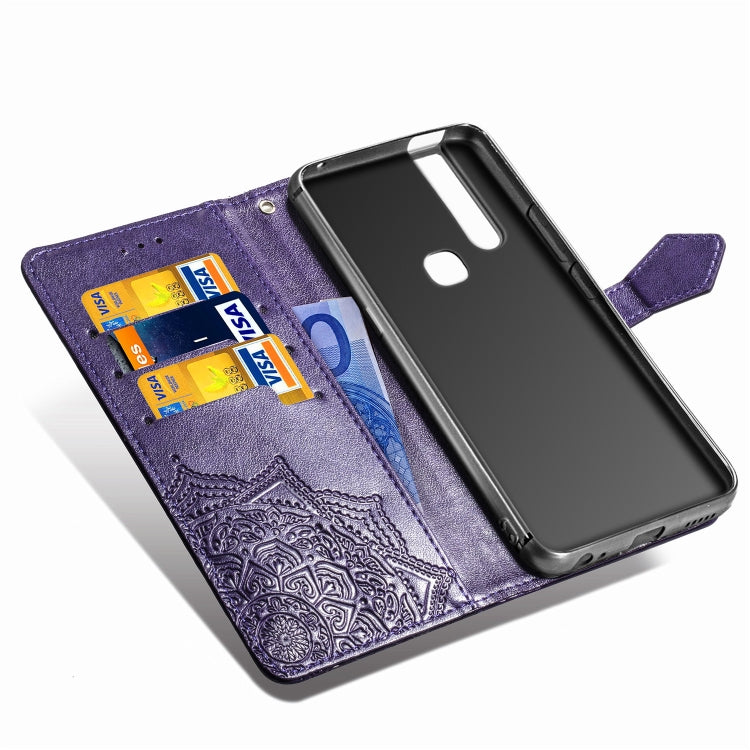 For Vivo V15 Pro Embossed Mandala Pattern TPU + PU Horizontal Flip Leather Case with Holder & Three Card Slots & Wallet
