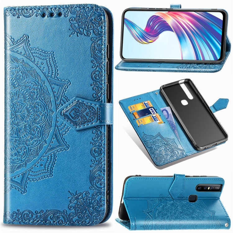 For Vivo V15 Pro Embossed Mandala Pattern TPU + PU Horizontal Flip Leather Case with Holder & Three Card Slots & Wallet