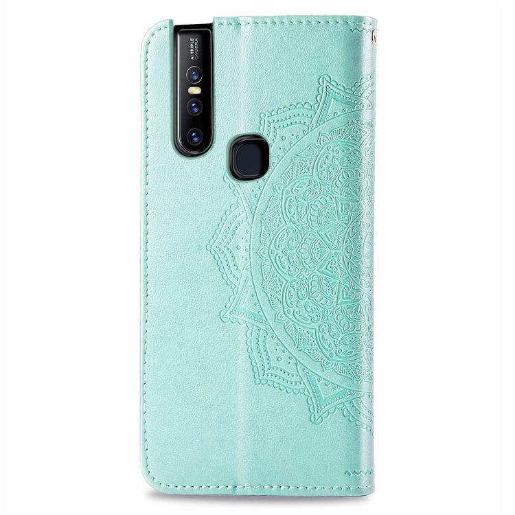 For Vivo V15 Pro Embossed Mandala Pattern TPU + PU Horizontal Flip Leather Case with Holder & Three Card Slots & Wallet