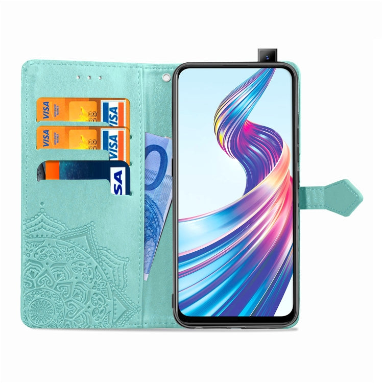 For Vivo V15 Pro Embossed Mandala Pattern TPU + PU Horizontal Flip Leather Case with Holder & Three Card Slots & Wallet