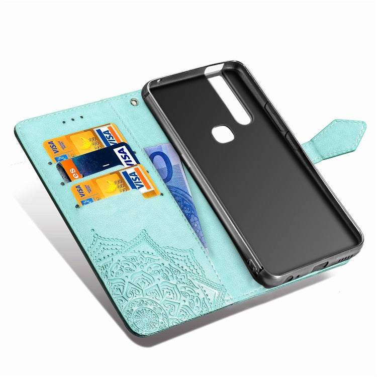 For Vivo V15 Pro Embossed Mandala Pattern TPU + PU Horizontal Flip Leather Case with Holder & Three Card Slots & Wallet
