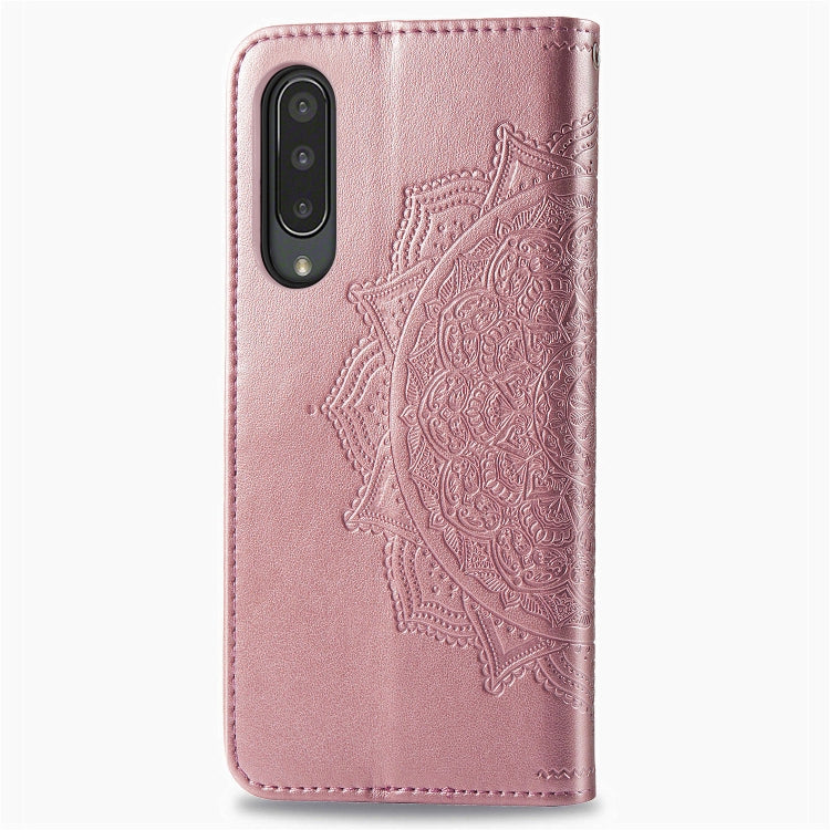 For Sharp Aquos Zero 5G Basic Embossed Mandala Pattern TPU + PU Horizontal Flip Leather Case with Holder & Three Card Slots & Wallet
