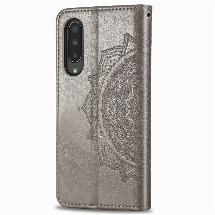 For Sharp Aquos Zero 5G Basic Embossed Mandala Pattern TPU + PU Horizontal Flip Leather Case with Holder & Three Card Slots & Wallet