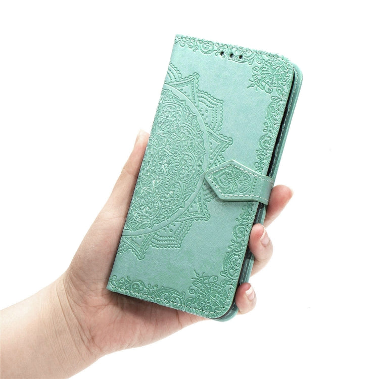 For Kyocera Gratina KYV48 Embossed Mandala Pattern TPU + PU Horizontal Flip Leather Case with Holder & Three Card Slots & Wallet