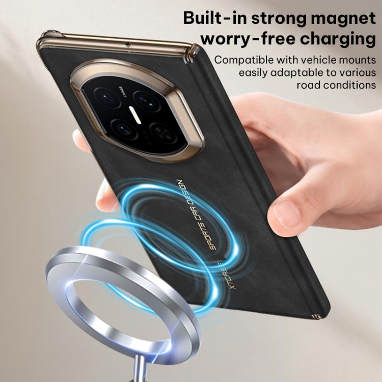 For Huawei Mate X7 GKK Dual Center Vestal Leather Hinge Frosted Magnetic Phone Case