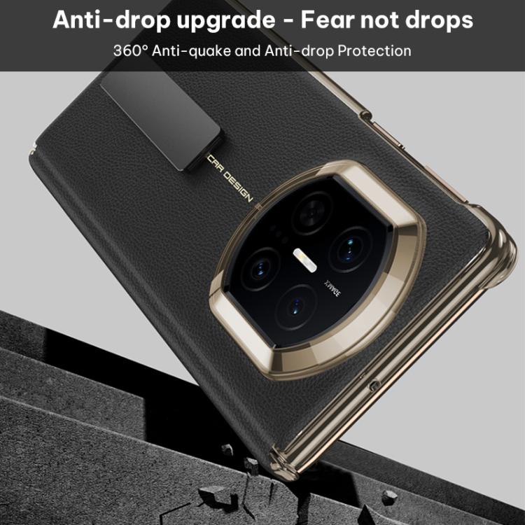 For Huawei Mate X7 GKK Dual Center Vestal Leather Hinge Phone Case with One Line Rotating Holder