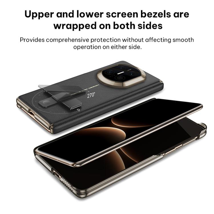 For Huawei Mate X7 GKK Dual Center Vestal Leather Hinge Phone Case with One Line Rotating Holder