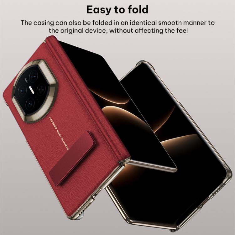 For Huawei Mate X7 GKK Dual Center Vestal Leather Hinge Phone Case with One Line Rotating Holder