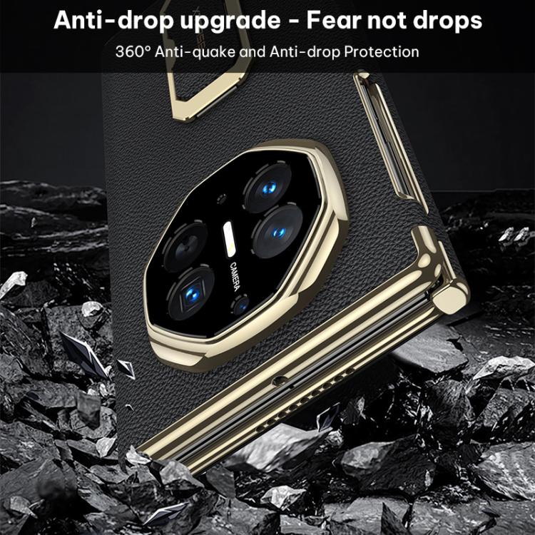 For Huawei Mate XT / XTs Ultimate GKK Magnetic Phantom Full Coverage Flip Leather Case with Supercar Wristband Rotating Holder