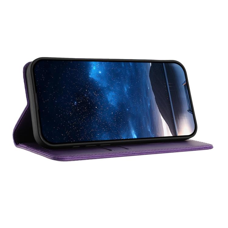 For iPhone 17 Pro Tulips Butterfly Pattern Magnetic Vegan Leather Phone Case