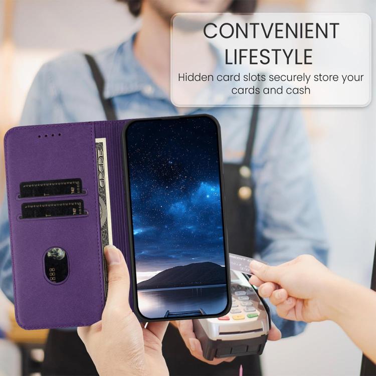 For iPhone XS Max Tulips Butterfly Pattern Magnetic Vegan Leather Phone Case
