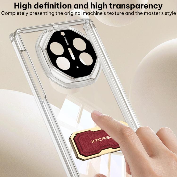 For Huawei Mate XT / XTs Ultimate GKK Magnetic Clear Full Coverage Phone Case with Supercar Wristband Rotating Holder