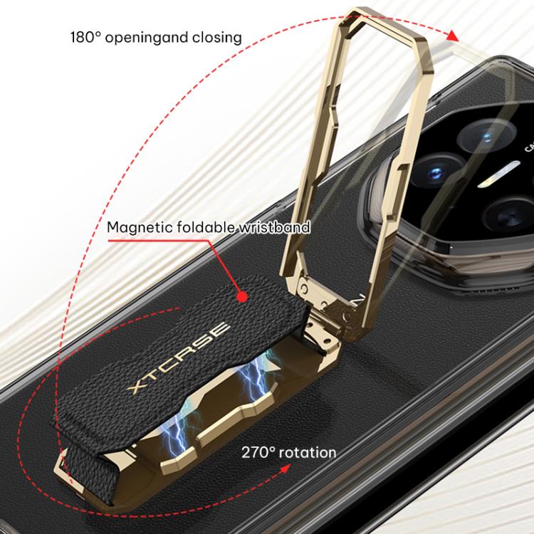 For Huawei Mate XT / XTs Ultimate GKK Magnetic Clear Full Coverage Phone Case with Supercar Wristband Rotating Holder