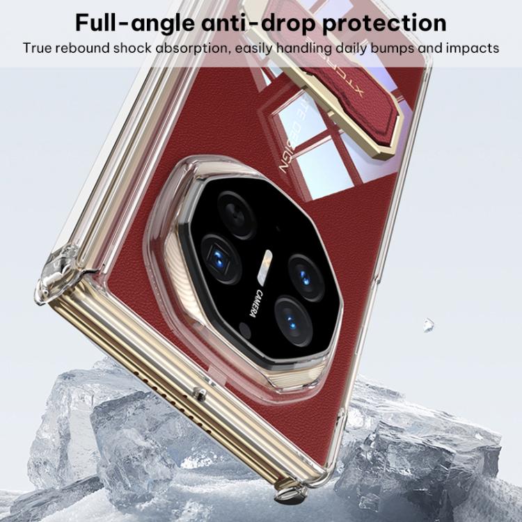 For Huawei Mate XT / XTs Ultimate GKK Magnetic Clear Full Coverage Phone Case with Supercar Wristband Rotating Holder