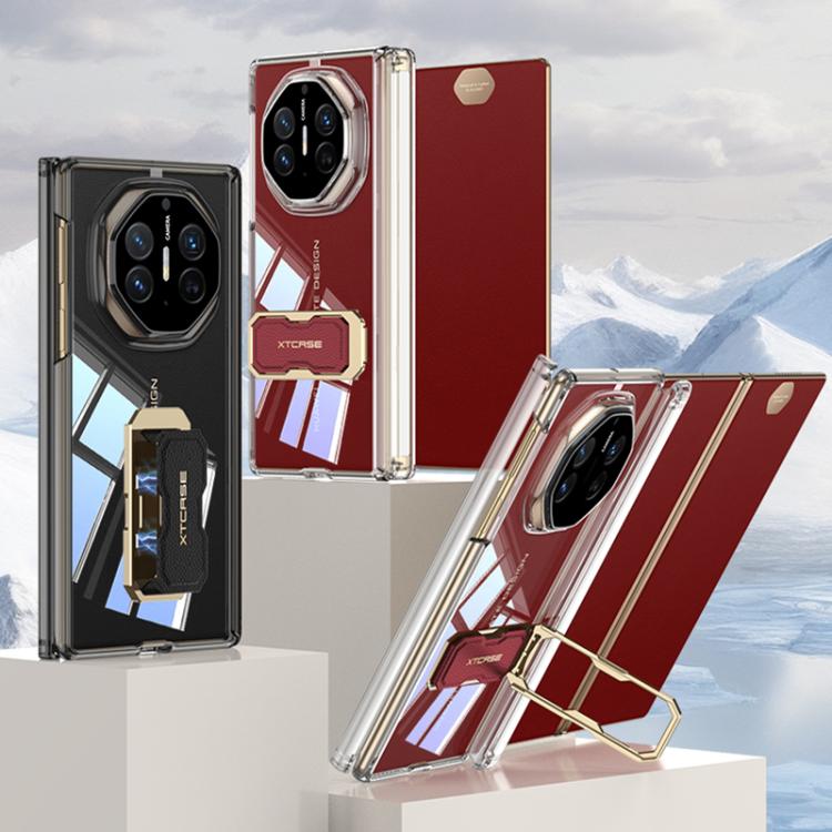 For Huawei Mate XT / XTs Ultimate GKK Magnetic Clear Full Coverage Phone Case with Supercar Wristband Rotating Holder