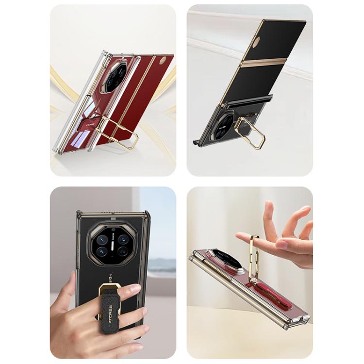 For Huawei Mate XT / XTs Ultimate GKK Magnetic Clear Full Coverage Phone Case with Supercar Wristband Rotating Holder