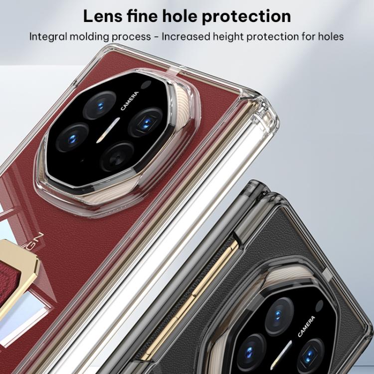For Huawei Mate XT / XTs Ultimate GKK Magnetic Clear Full Coverage Phone Case with Supercar Wristband Rotating Holder