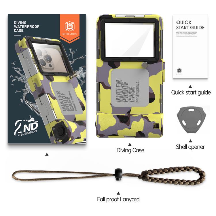 RedPepper 2nd Generation Diving Waterproof Protective Cover, Waterproof Depth: 15m - Camouflage Yellow