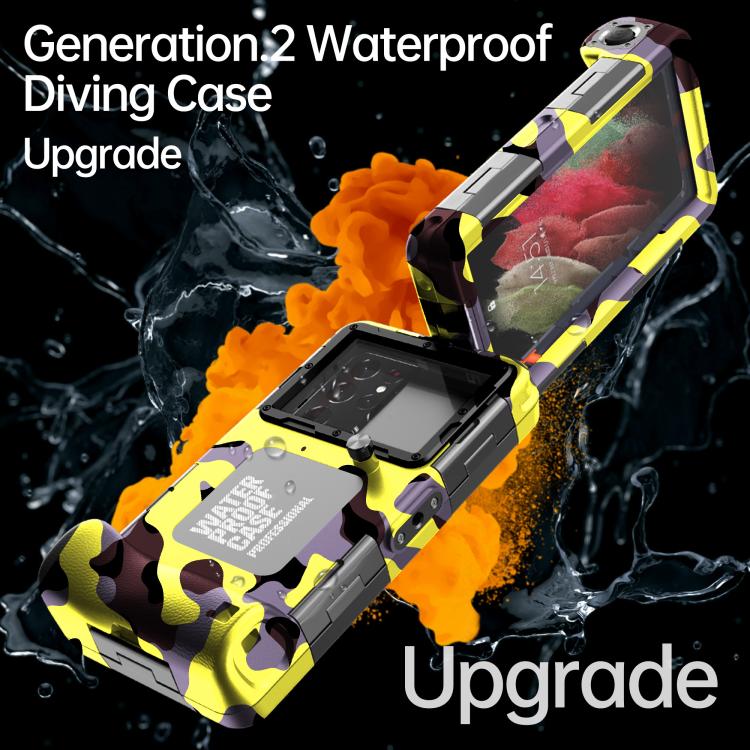 RedPepper 2nd Generation Diving Waterproof Protective Cover, Waterproof Depth: 15m - Camouflage Yellow