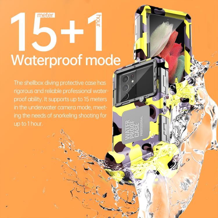 RedPepper 2nd Generation Diving Waterproof Protective Cover, Waterproof Depth: 15m - Camouflage Yellow