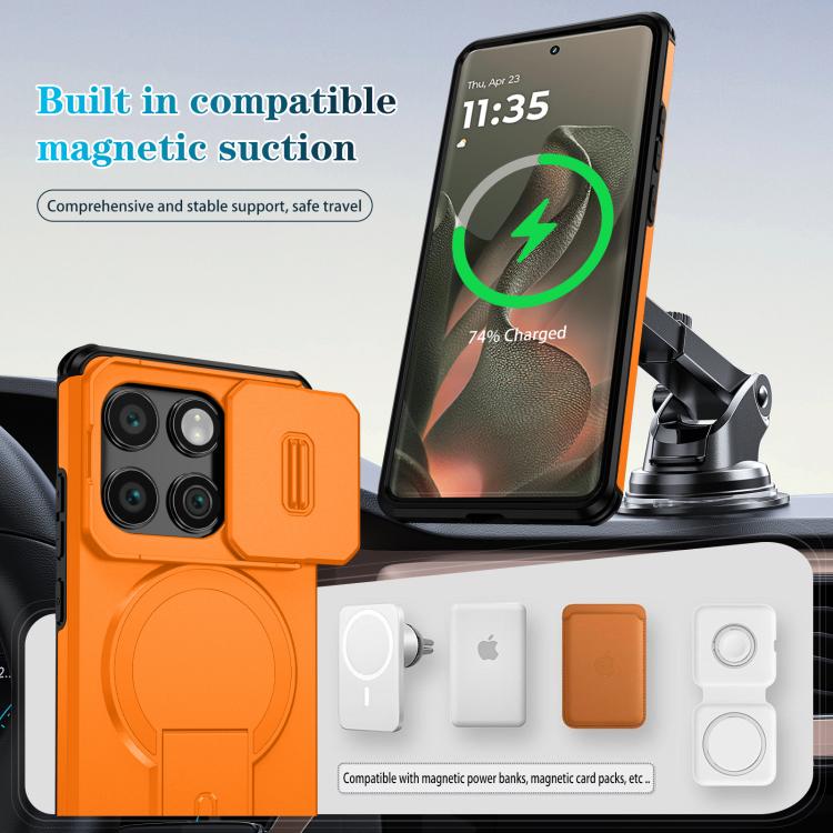 For Motorola Edge 2025 Sliding Camshield MagSafe Holder Phone Case