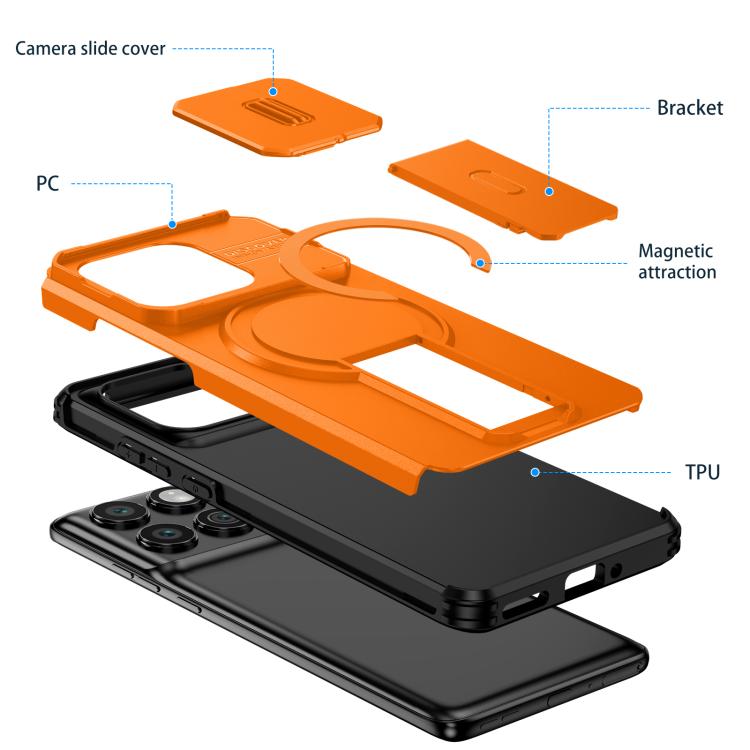 For Motorola Edge 2025 Sliding Camshield MagSafe Holder Phone Case