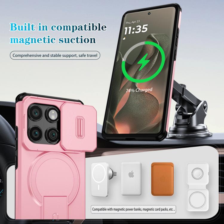 For Motorola Edge 2025 Sliding Camshield MagSafe Holder Phone Case