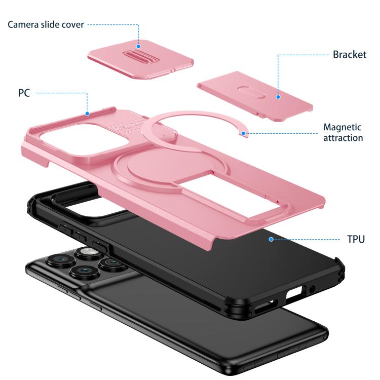 For Motorola Edge 2025 Sliding Camshield MagSafe Holder Phone Case
