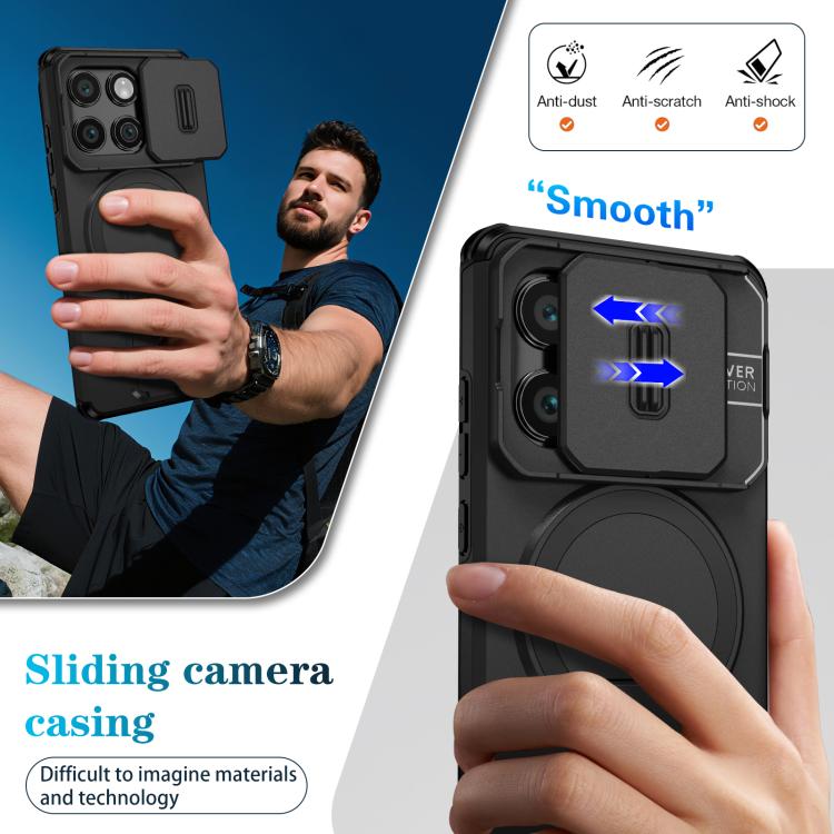 For Motorola Edge 2025 Sliding Camshield MagSafe Holder Phone Case
