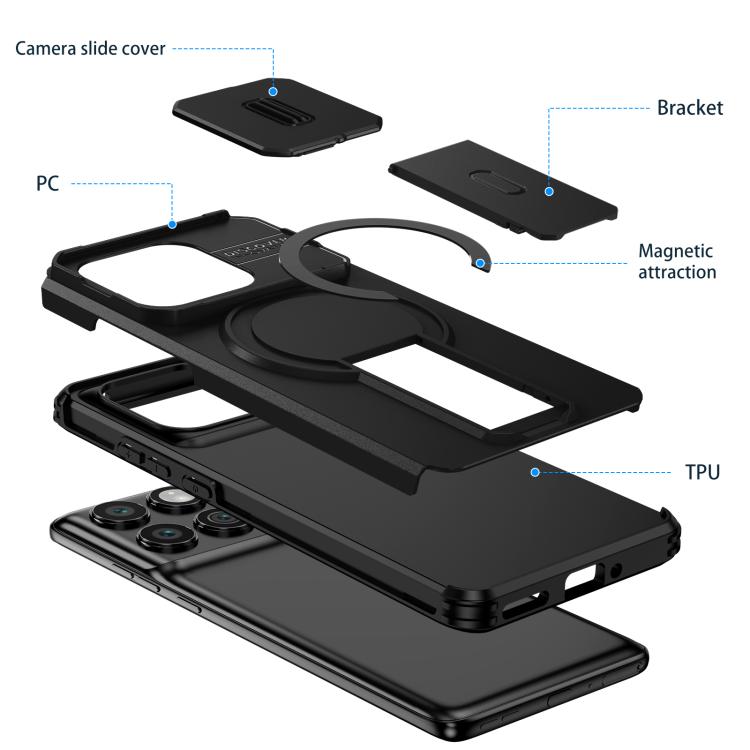 For Motorola Edge 2025 Sliding Camshield MagSafe Holder Phone Case