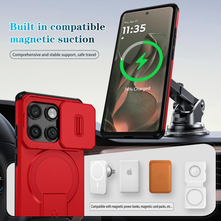 For Motorola Edge 2025 Sliding Camshield MagSafe Holder Phone Case