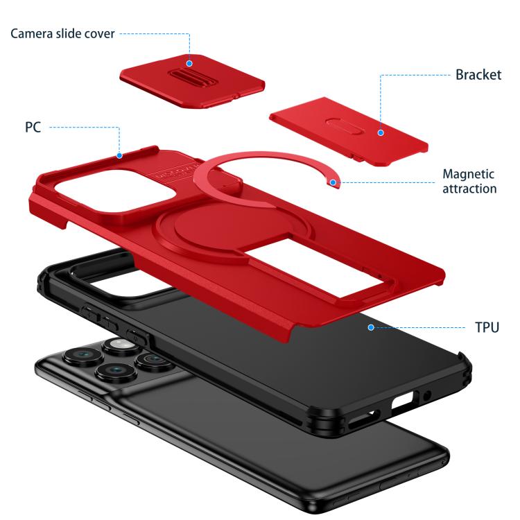 For Motorola Edge 2025 Sliding Camshield MagSafe Holder Phone Case