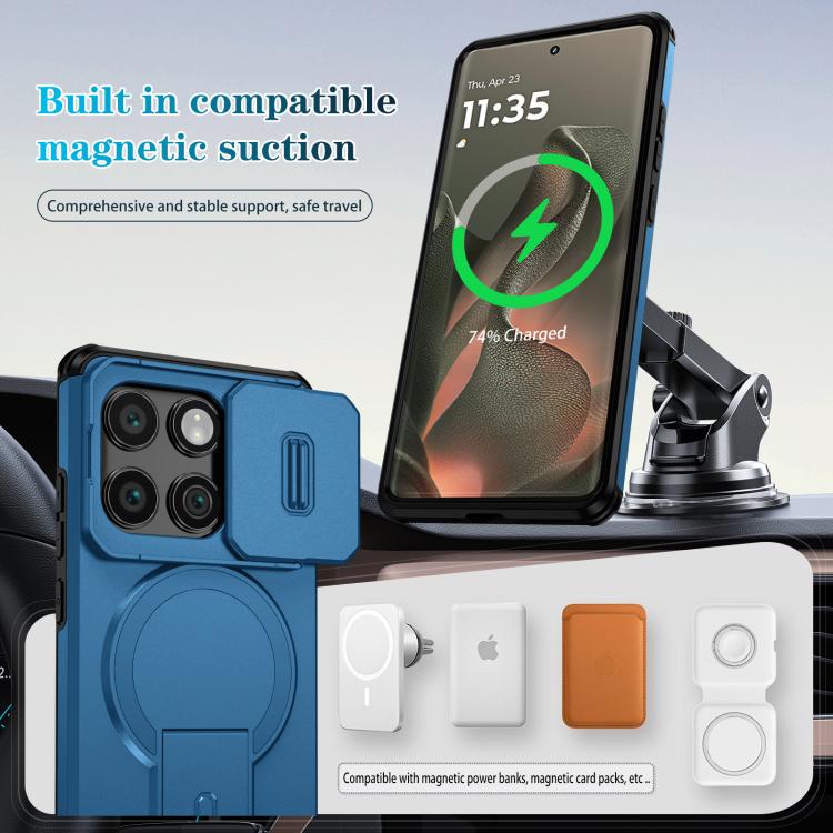 For Motorola Edge 2025 Sliding Camshield MagSafe Holder Phone Case