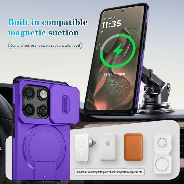 For Motorola Edge 2025 Sliding Camshield MagSafe Holder Phone Case
