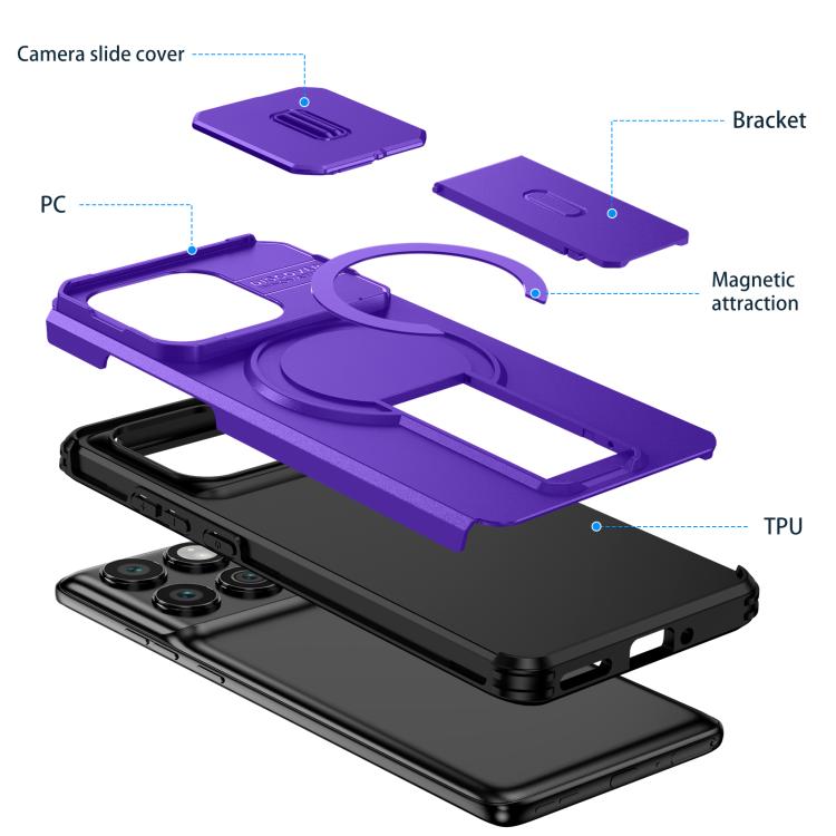 For Motorola Edge 2025 Sliding Camshield MagSafe Holder Phone Case