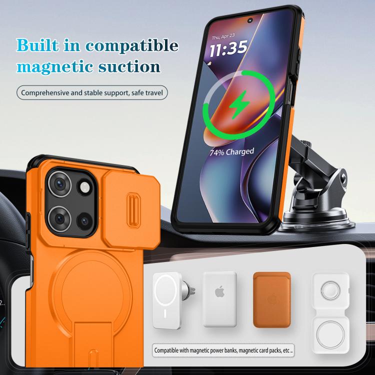For Motorola Moto G 5G 2025 Sliding Camshield MagSafe Holder Phone Case