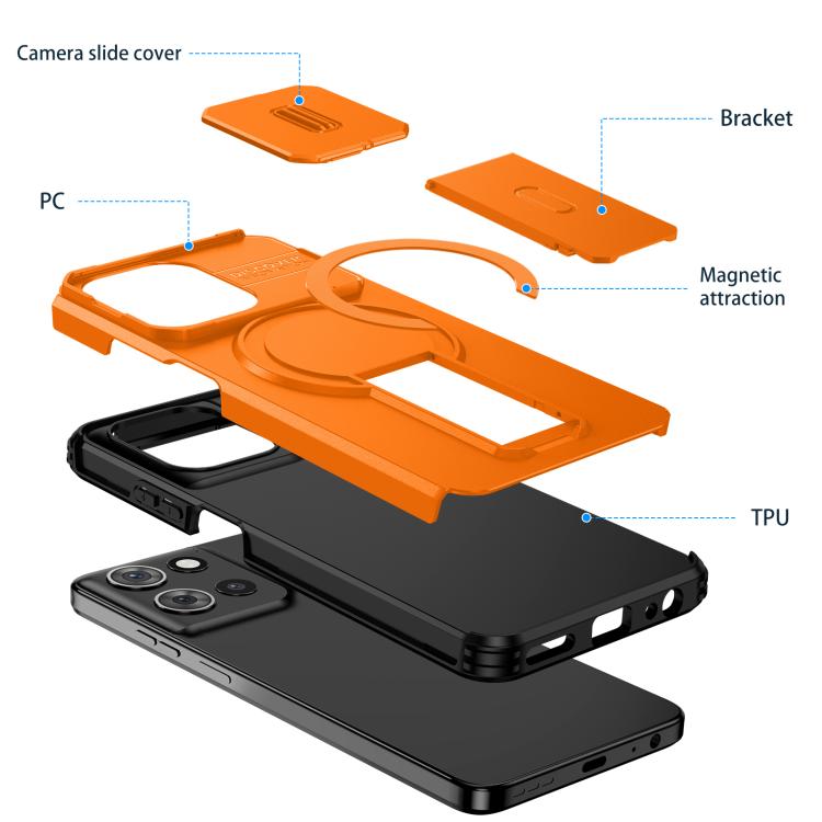 For Motorola Moto G 5G 2025 Sliding Camshield MagSafe Holder Phone Case