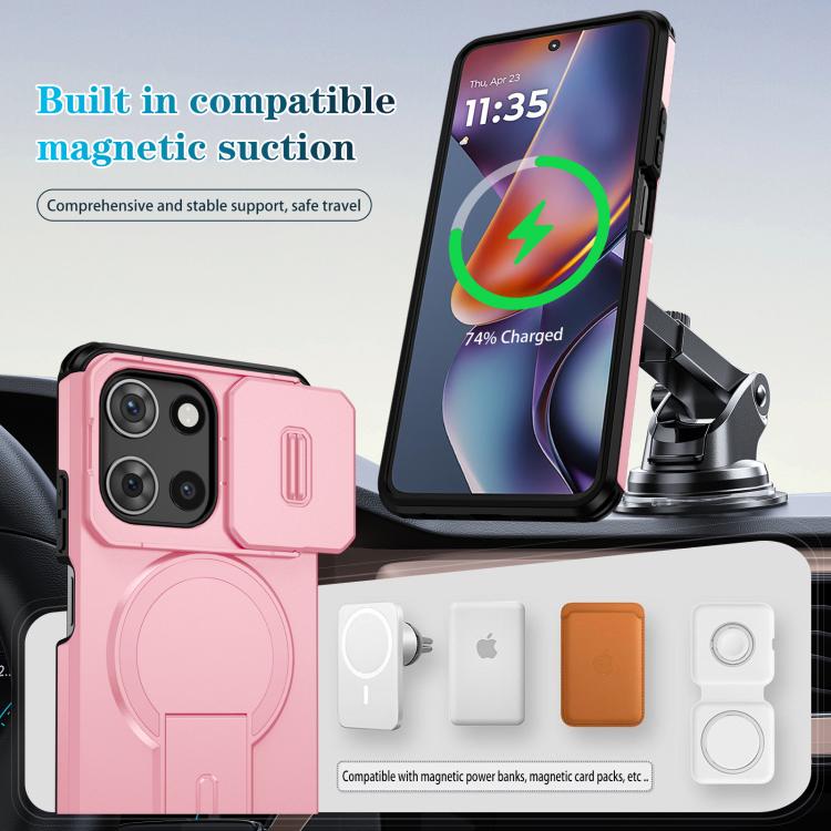 For Motorola Moto G 5G 2025 Sliding Camshield MagSafe Holder Phone Case
