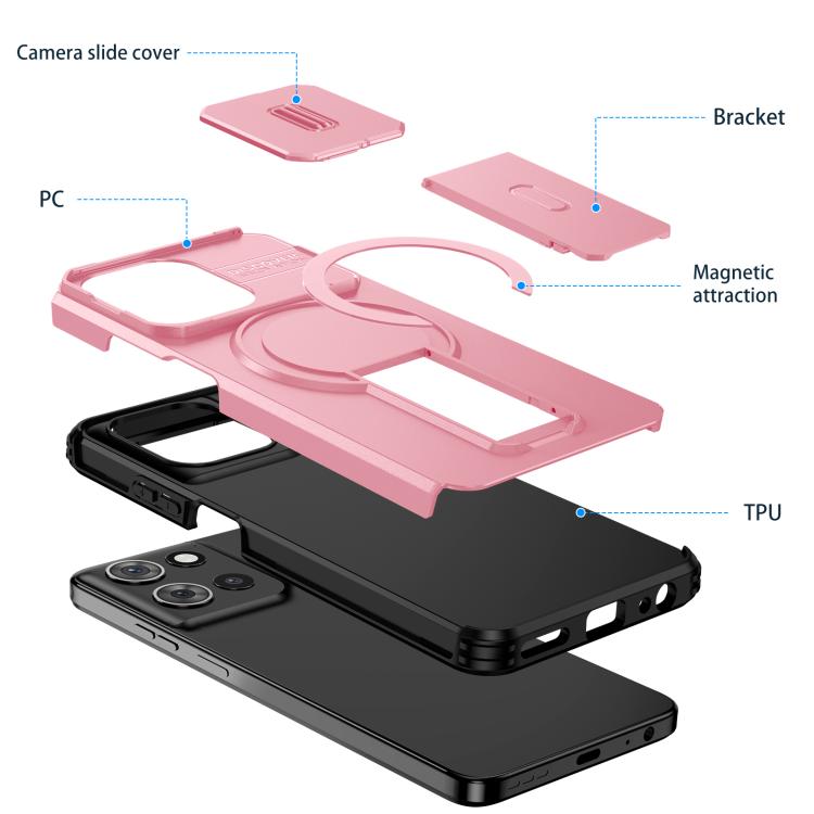 For Motorola Moto G 5G 2025 Sliding Camshield MagSafe Holder Phone Case