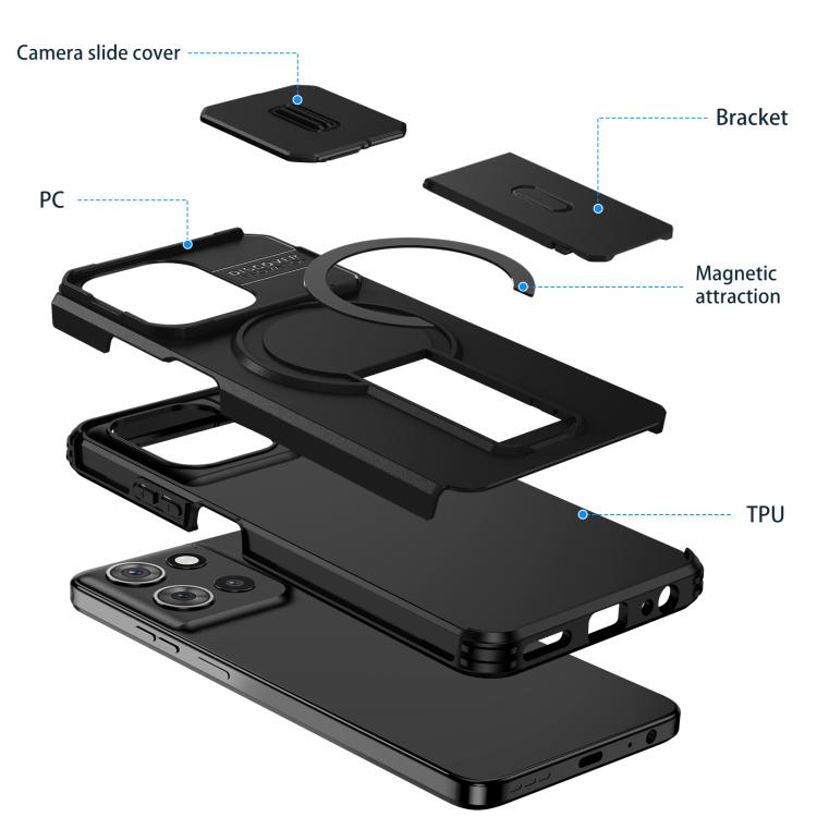 For Motorola Moto G 5G 2025 Sliding Camshield MagSafe Holder Phone Case