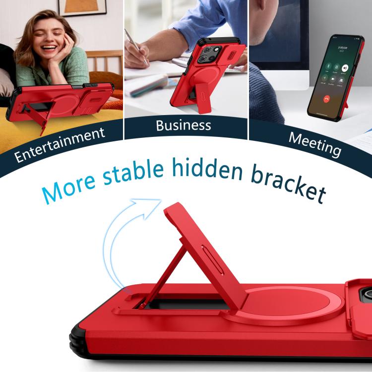 For Motorola Moto G 5G 2025 Sliding Camshield MagSafe Holder Phone Case