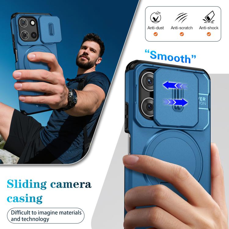 For Motorola Moto G 5G 2025 Sliding Camshield MagSafe Holder Phone Case